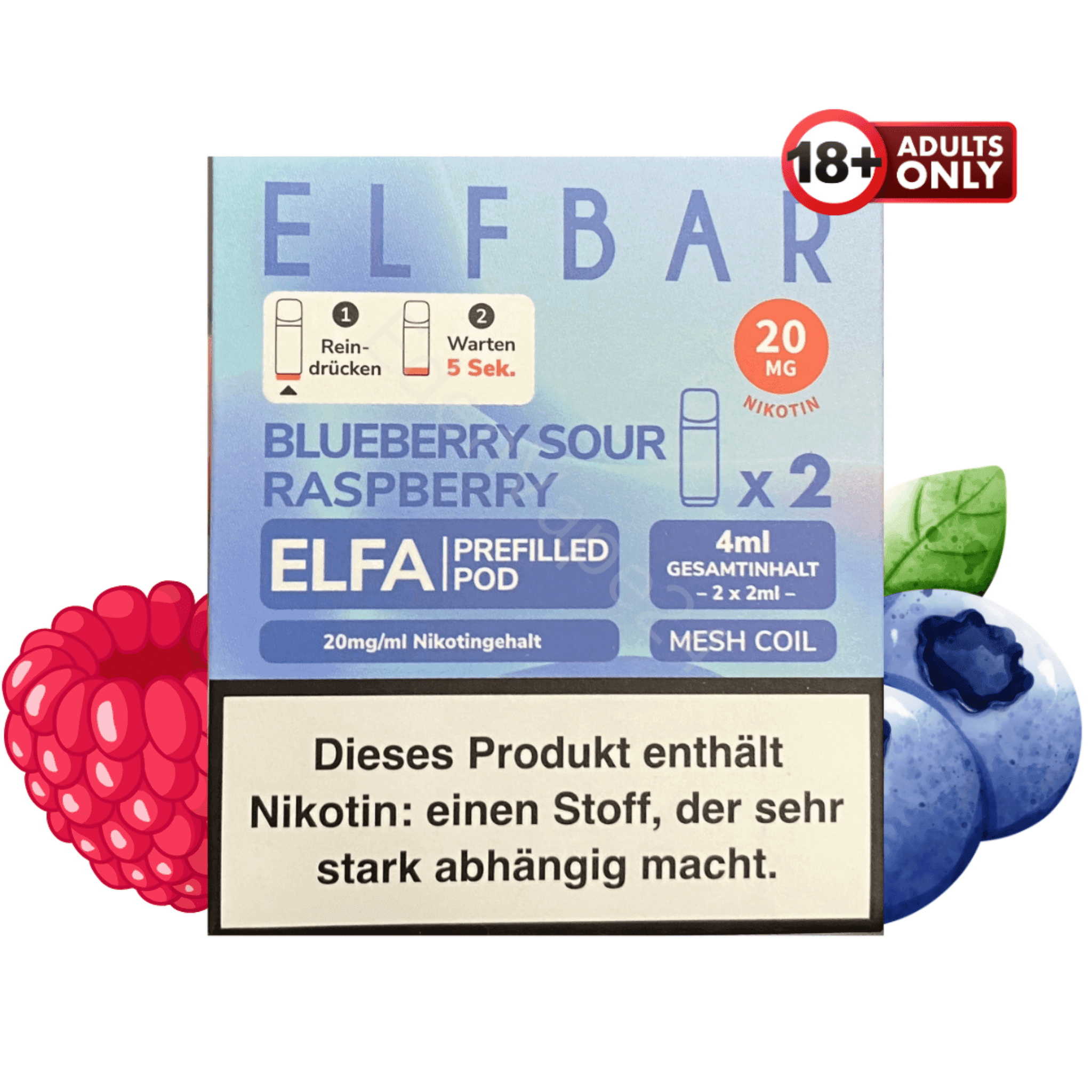 Elfbar ELFA Pod - Blueberry Sour Raspberry - EdenVape24